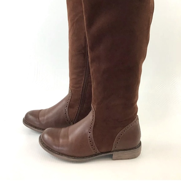 AMERICAN EXCHANGE Brown Suede Knee Boots - Picture 3 of 8